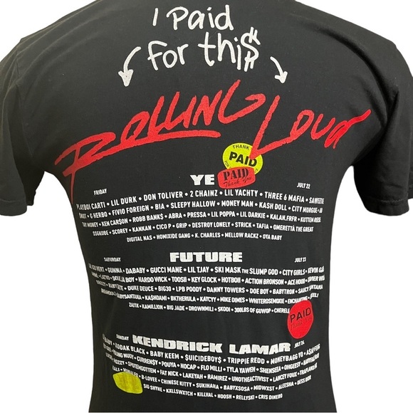 Rolling Loud 2022 Miami Concert Ye Future Kendrick Lamar Black T-Shirt Sz Small - Picture 7 of 13